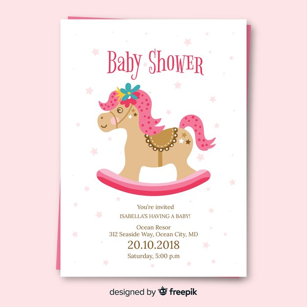 Hermosa plantilla de baby shower