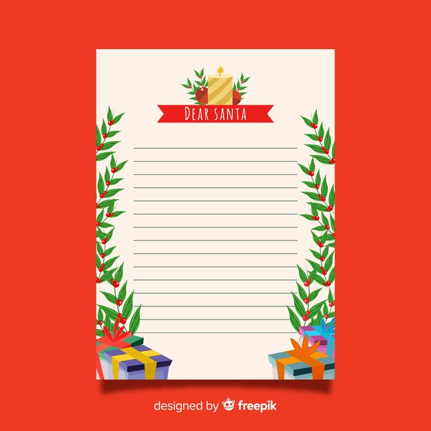 Hermosa plantilla de carta de navidad