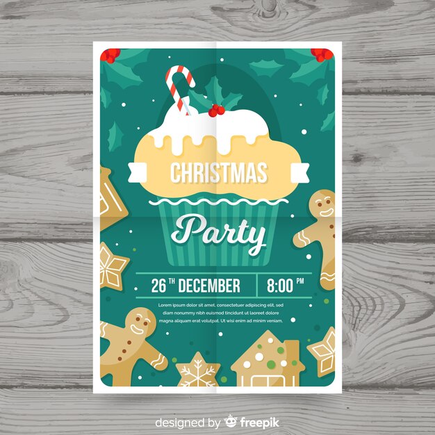 Hermosa plantilla de cartel de fiesta de navidad