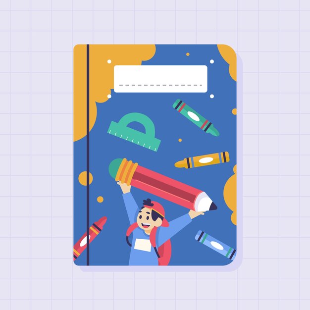 Hermosa plantilla de diseño de portada de cuaderno