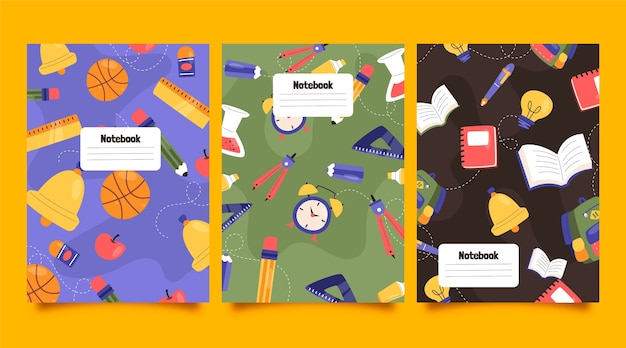 Hermosa plantilla de diseño de portada de cuaderno