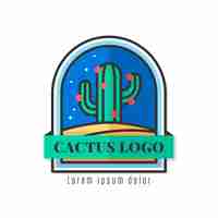 Vector gratuito hermosa plantilla de logotipo de cactus
