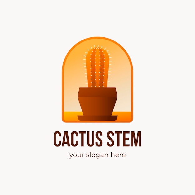 Hermosa plantilla de logotipo de cactus