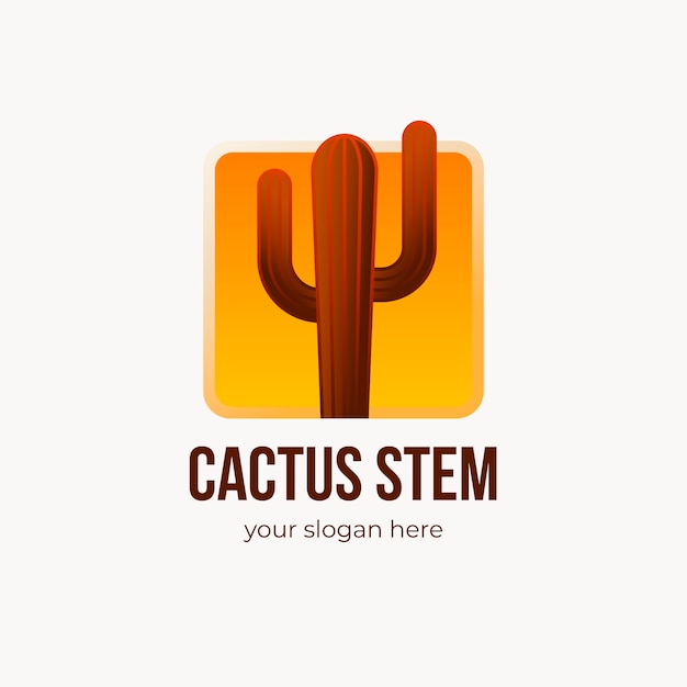 Hermosa plantilla de logotipo de cactus