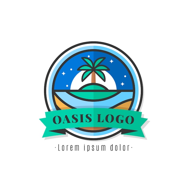 Hermosa plantilla de logotipo de oasis