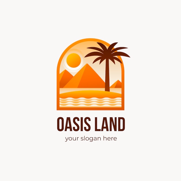 Hermosa plantilla de logotipo de oasis