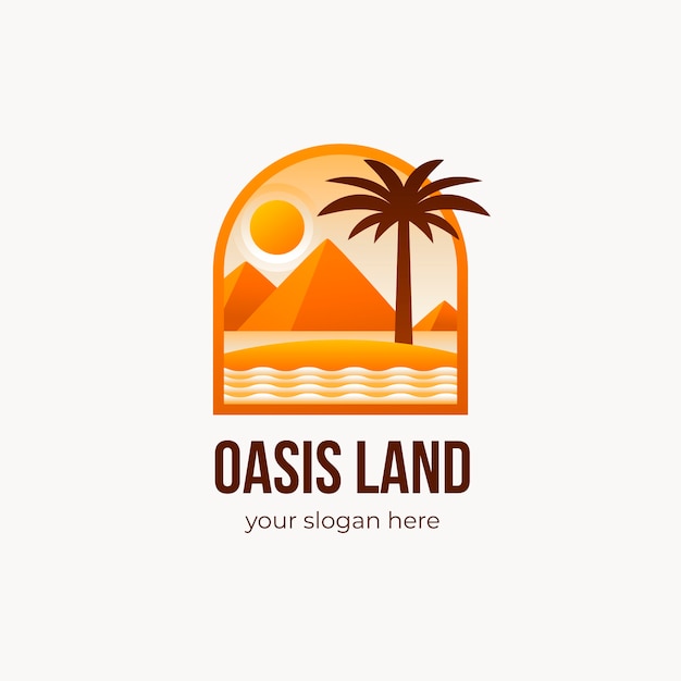 Vector gratuito hermosa plantilla de logotipo de oasis