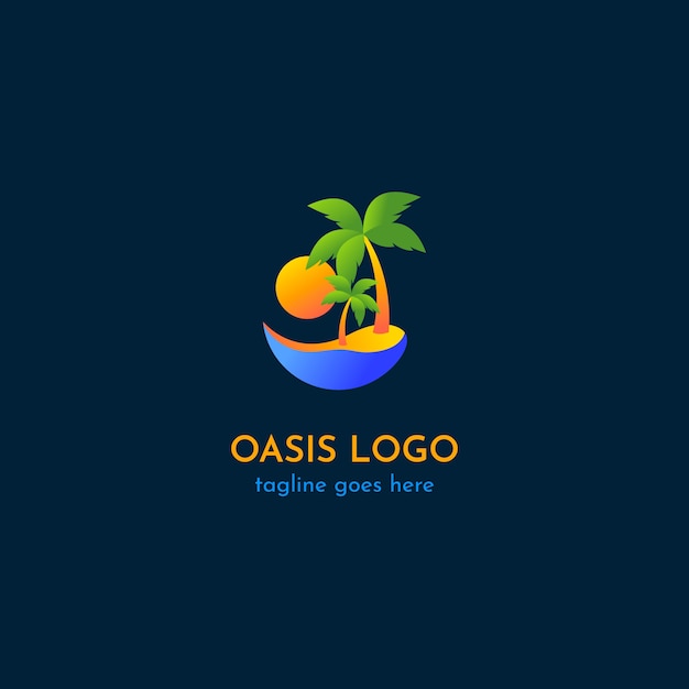 Vector gratuito hermosa plantilla de logotipo de oasis