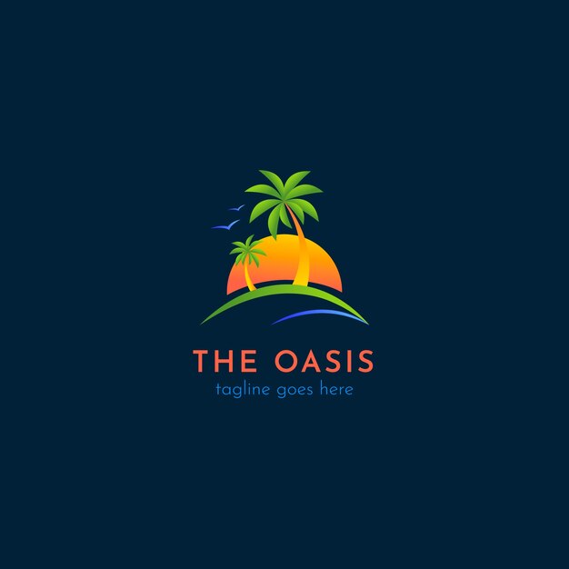 Hermosa plantilla de logotipo de oasis