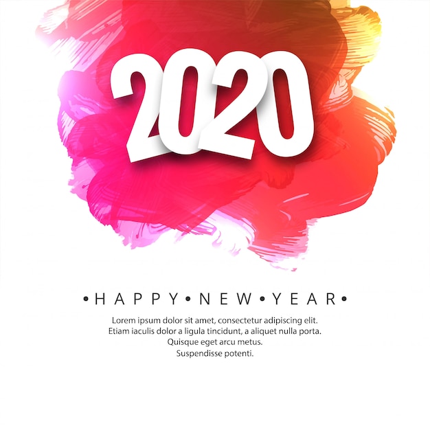 Hermosa tarjeta de celebración de año nuevo 2020