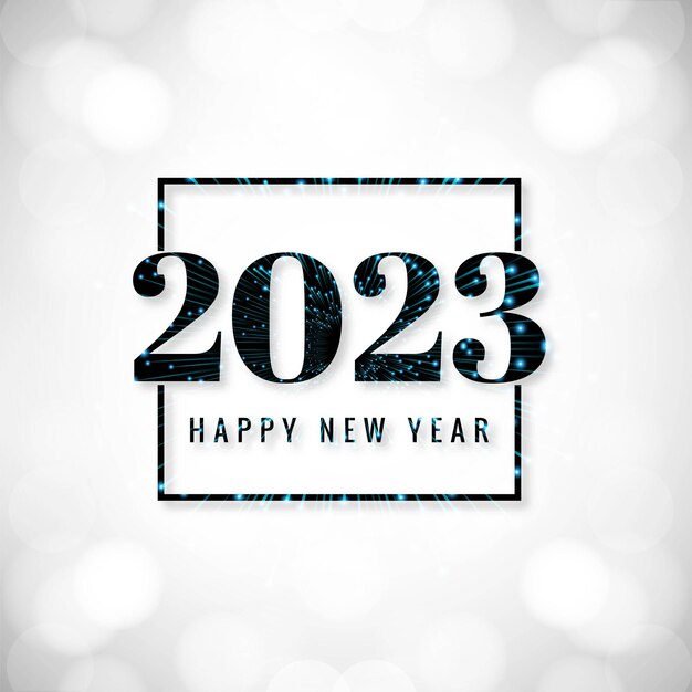 Hermosa tarjeta de felicitación feliz año nuevo 2023 fondo