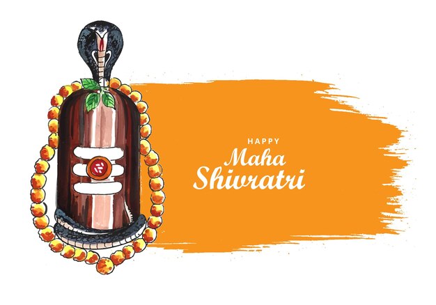 Hermosa tarjeta de felicitación feliz maha shivratri con fondo shivling
