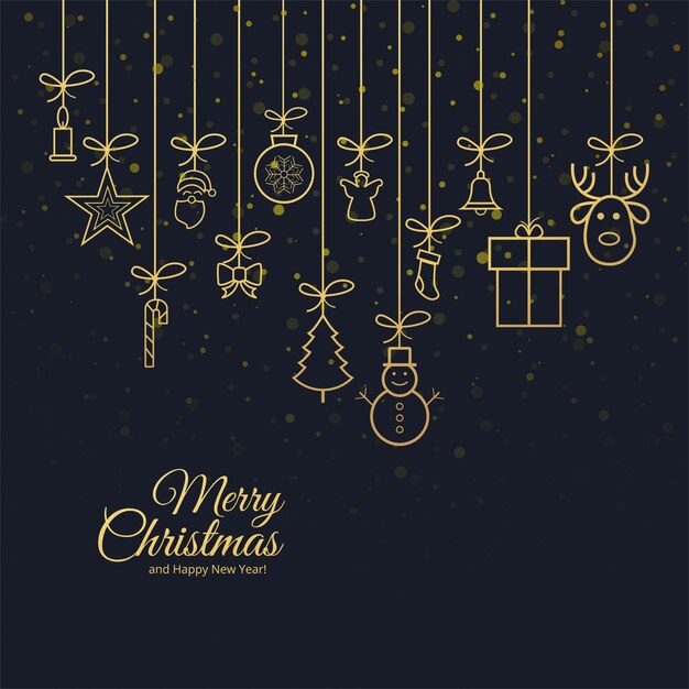 Hermosa tarjeta de felicitación de feliz navidad con fondo de celebración
