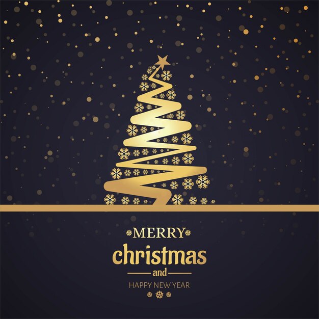Hermosa tarjeta de feliz navidad con el fondo del árbol