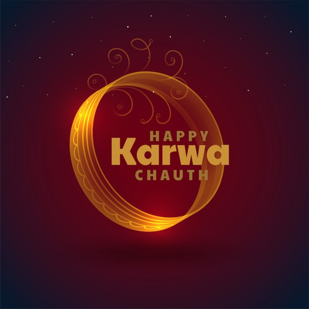 Hermosa tarjeta de festival de karwa chauth decorativa