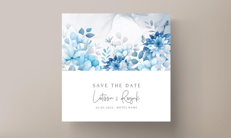 hermosa tarjeta de invitación floral dibujada a mano