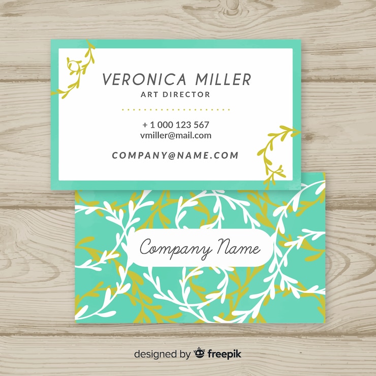 Vector gratuito hermosa tarjeta de visita con diseño de naturaleza