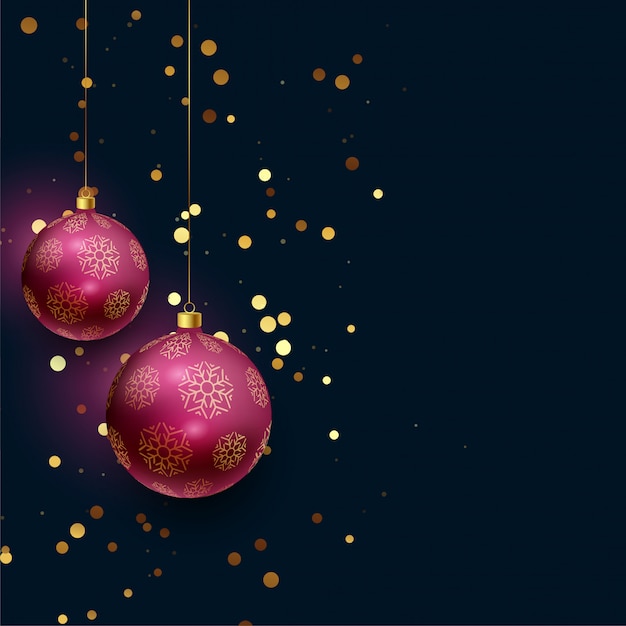 Hermosas bolas de navidad 3d con brillo cayendo