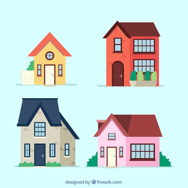 Hermosas casas coloridas
