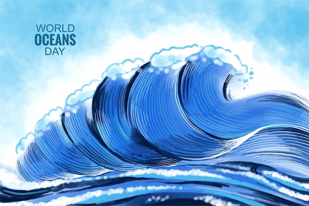 Hermosas olas del mar en el fondo del océano