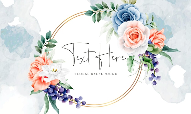 hermosas rosas botánicas y fondo floral de uva