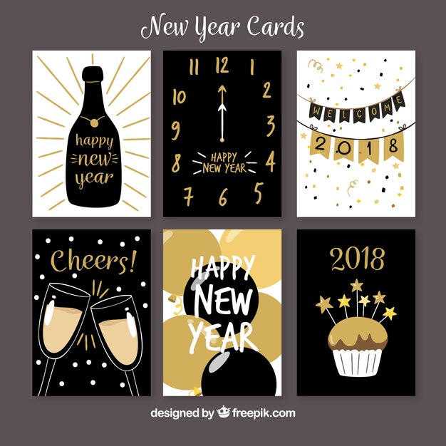 Hermosas tarjetas de felicitación de año nuevo