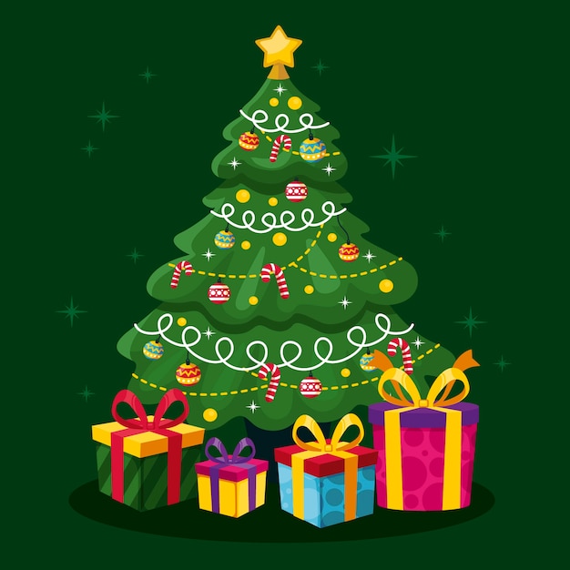 Hermoso árbol de navidad 2d