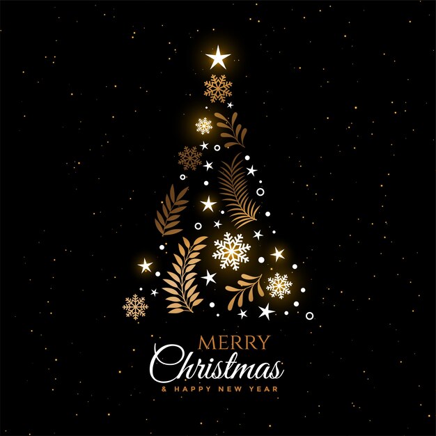 Hermoso árbol de navidad decorativo diseño de tarjetas de felicitación