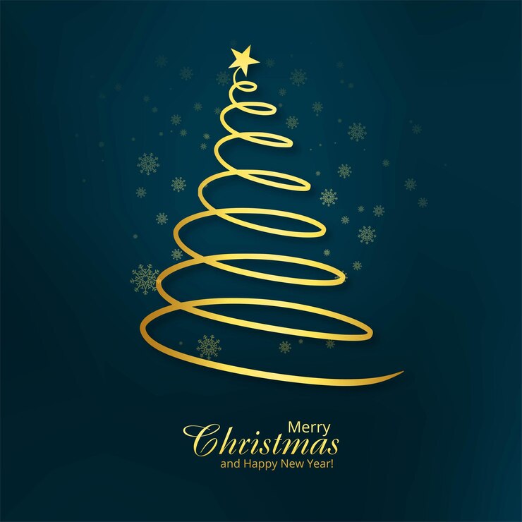 Vector gratuito hermoso árbol de navidad feliz tarjeta de fondo de vacaciones