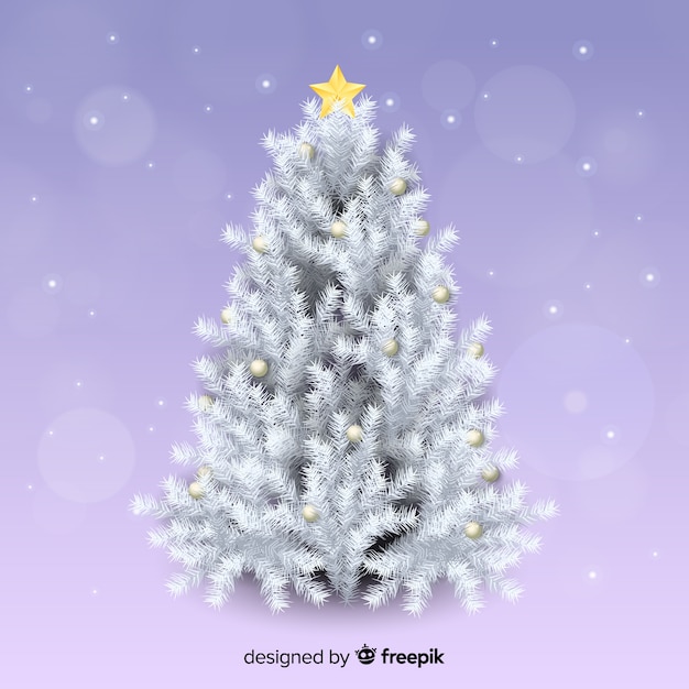 Vector gratuito hermoso árbol de navidad realista