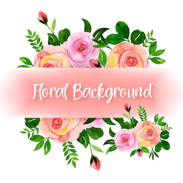 Vector gratuito hermoso arreglo floral de acuarela marco multipropósito para tarjetas de felicitación de invitación de boda