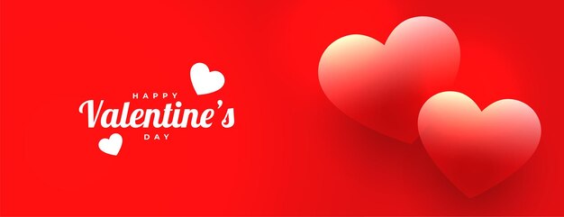 Hermoso banner de amor rojo para el día de san valentín