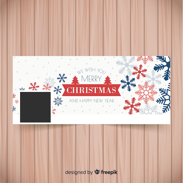 Vector gratuito hermoso banner de navidad para facebook