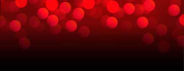 Vector gratuito hermoso banner rojo bokeh con espacio de texto