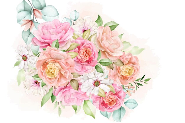 hermoso borde de corona y diseño floral de marco