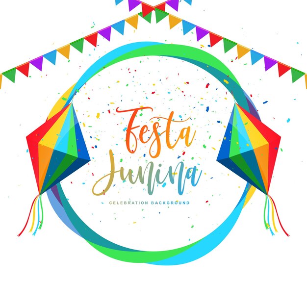 Hermoso cartel de celebración de fondo de tarjeta de festa junina