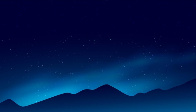 Hermoso cielo nocturno con paisaje montañoso para una experiencia cosmos