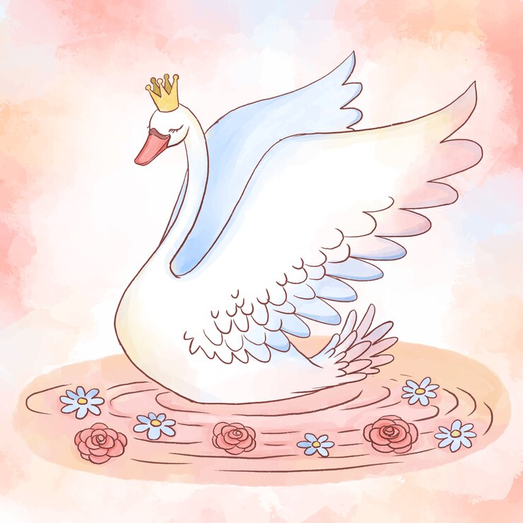 Vector gratuito hermoso concepto de princesa cisne