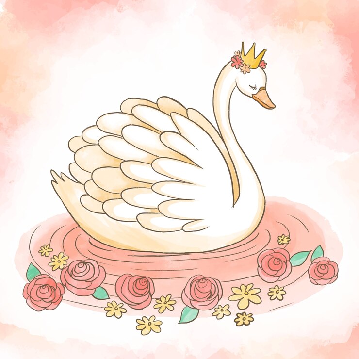 Vector gratuito hermoso concepto de princesa cisne