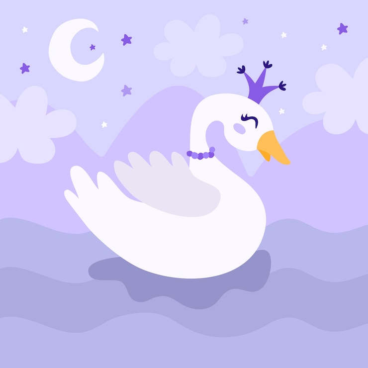 Vector gratuito hermoso concepto de princesa cisne