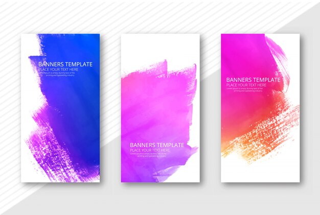 Hermoso conjunto de coloridos carteles de acuarela