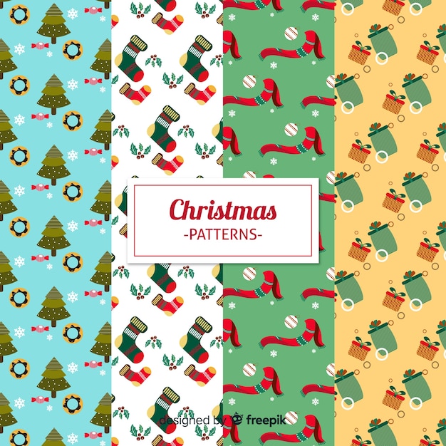 Hermoso conjunto de patrones de navidad