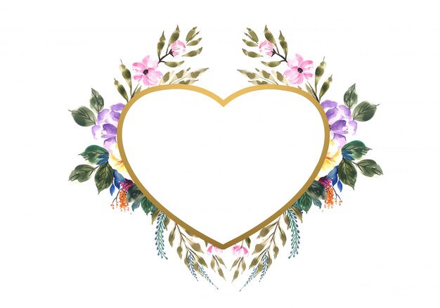 Hermoso corazón de flores decorativas de San Valentín