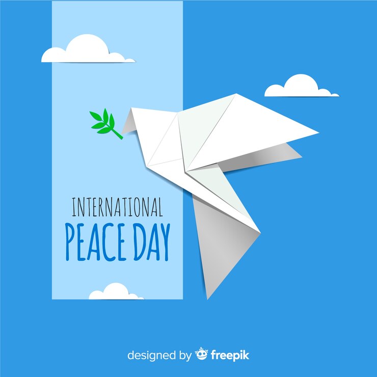 Vector gratuito un hermoso día de paz en el fondo