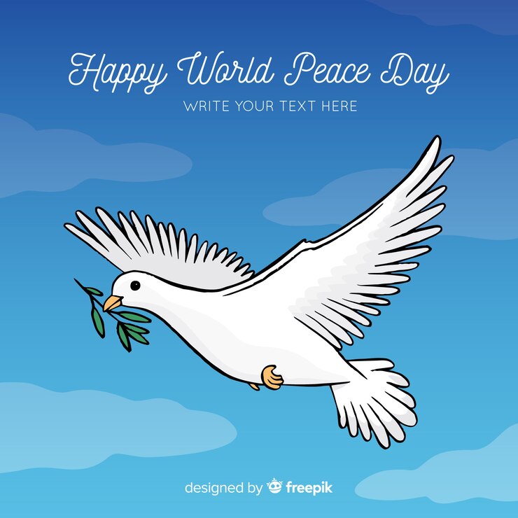 Vector gratuito un hermoso día de paz en el fondo