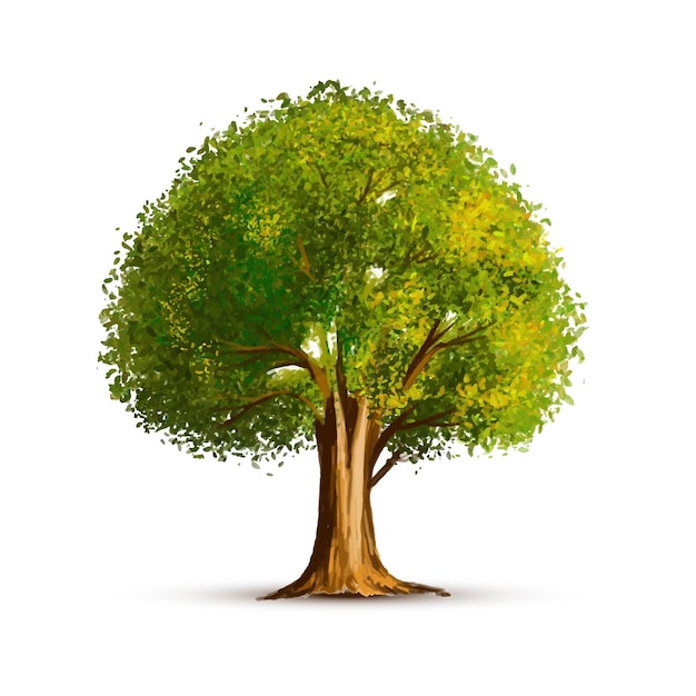 Vector gratuito hermoso diseño de árbol de paisaje verde