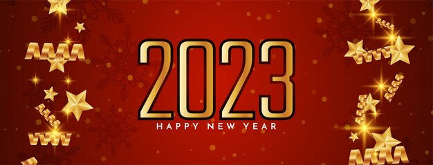 Hermoso diseño de banner de celebración de feliz año nuevo 2023