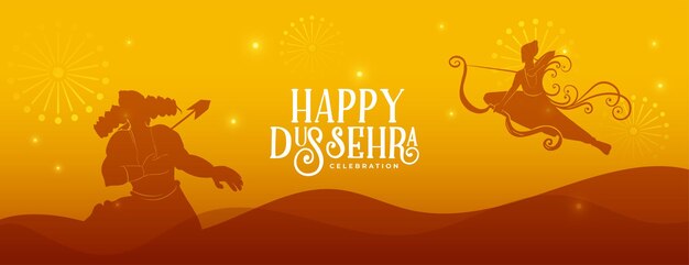 Hermoso diseño de banner feliz festival dussehra
