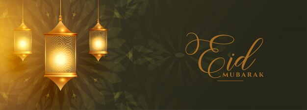 Hermoso diseño de decoración de banner de festival eid mubarak