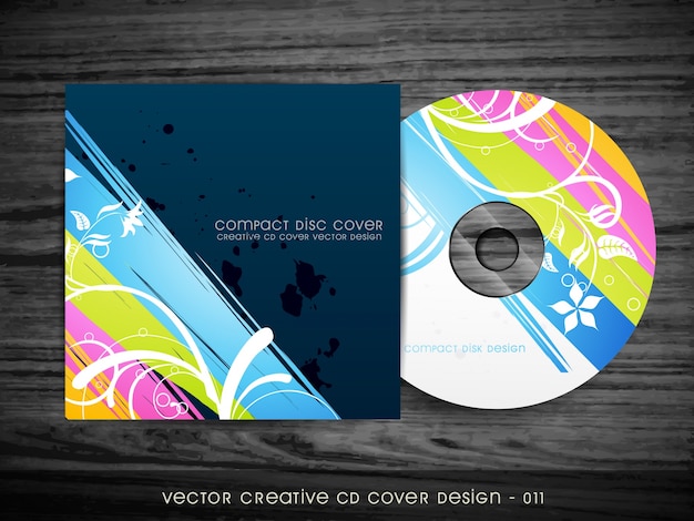 Hermoso diseño elegante de cubierta de cd